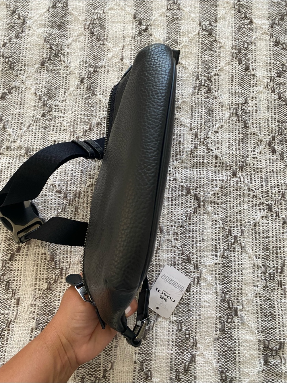 Coach Grande Black Pebbled Leather Belt Bag - Picture 5 of 9